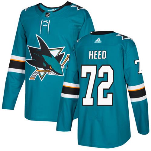 Adidas Men San Jose Sharks #72 Tim Heed Teal Home Authentic Stitched NHL Jersey